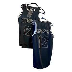 FitWear Men’s Jersey Athletic Lot Size Medium and Size Small Black White Blessed